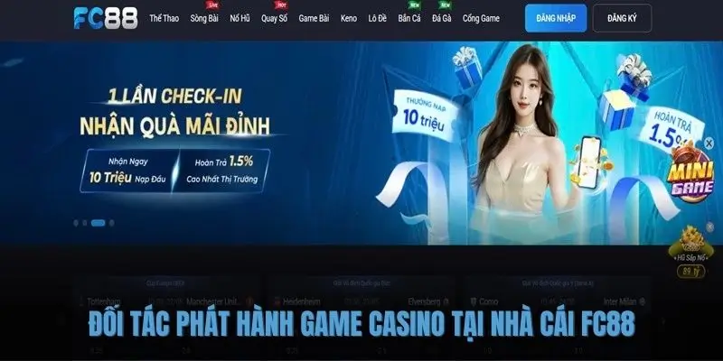 Đối tác phát hành game casino tại nhà cái FC88