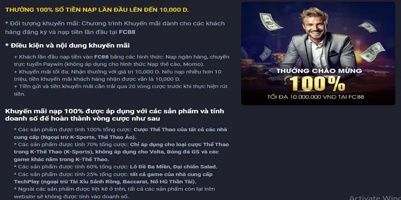Khuyến mãi FC88 hoàn trả với tỷ lệ thu hút người chơi