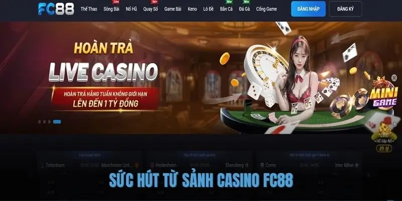 Sức hút từ sảnh Casino FC88