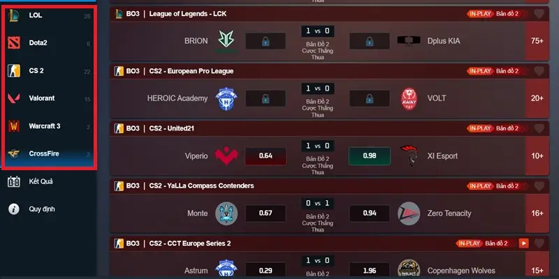 Esports FC88 lên kèo game gì?