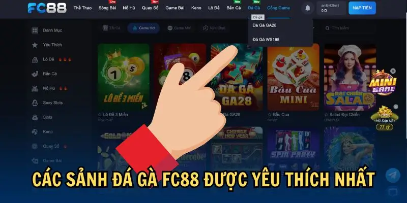 Các sảnh đá gà FC88 được yêu thích nhất