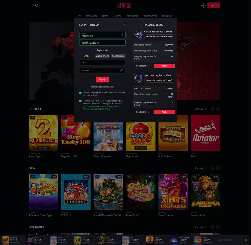 Entdecken Sie die neuesten Starda Casino Promo Codes und Bonusaktionen in in Germany